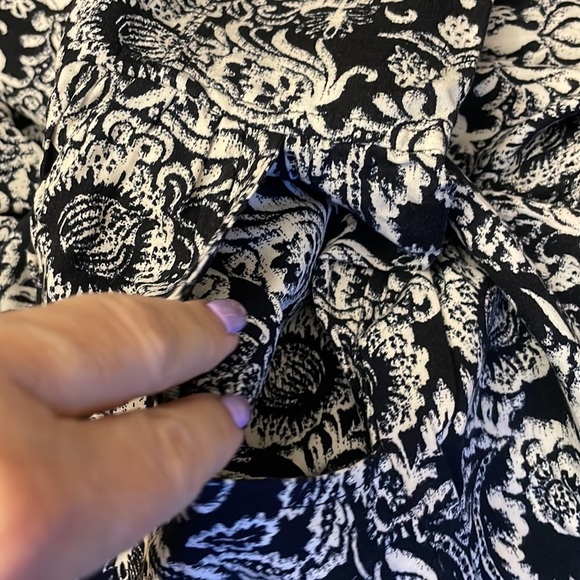 Abercrombie and Fitch women’s wide leg jumpsuit black ivory floral bustier Small - Picture 13 of 13